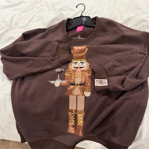 Brown Nutcracker Sweatshirt Queen of Sparkles size M